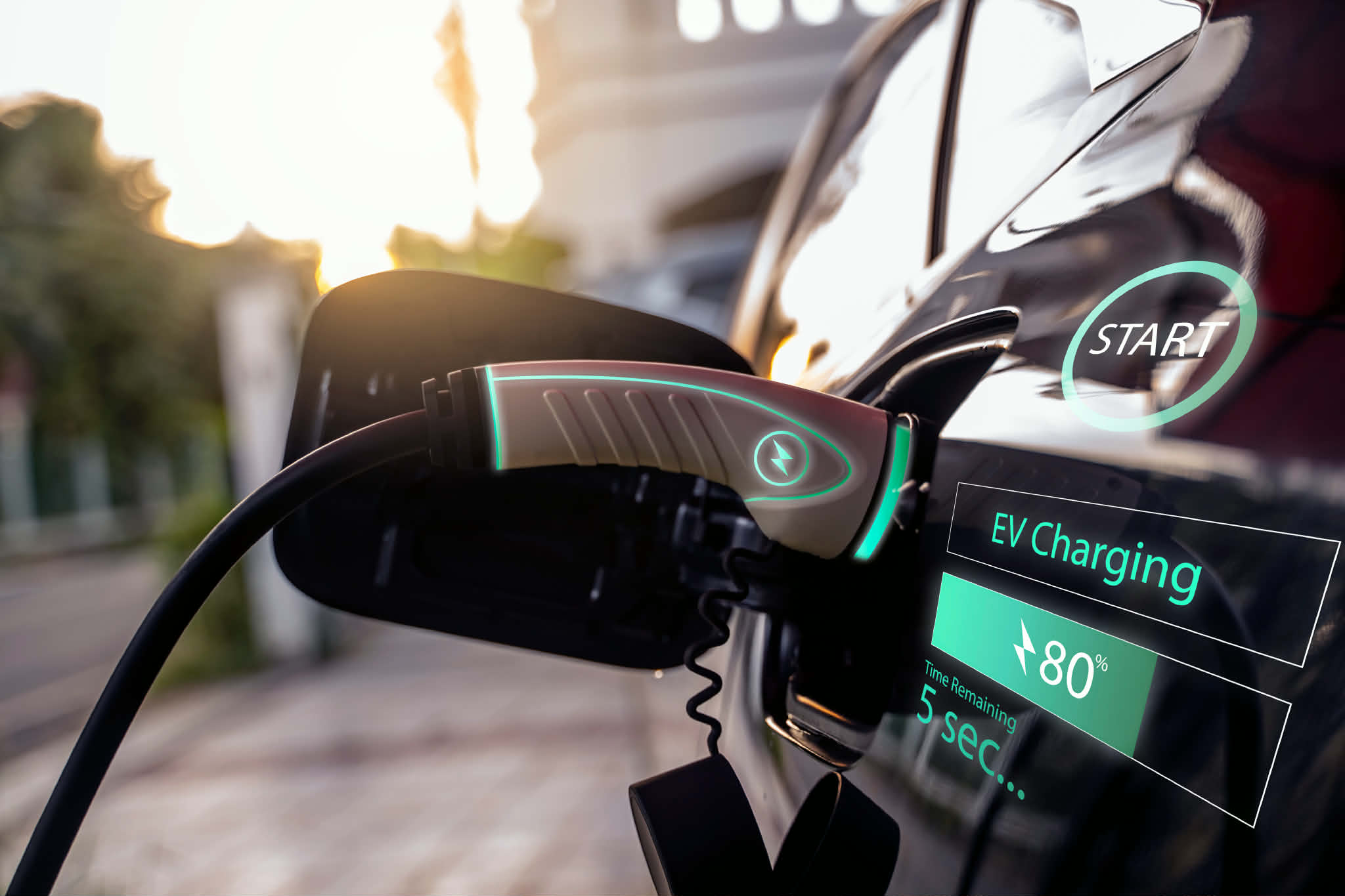 EV charging plug close-up